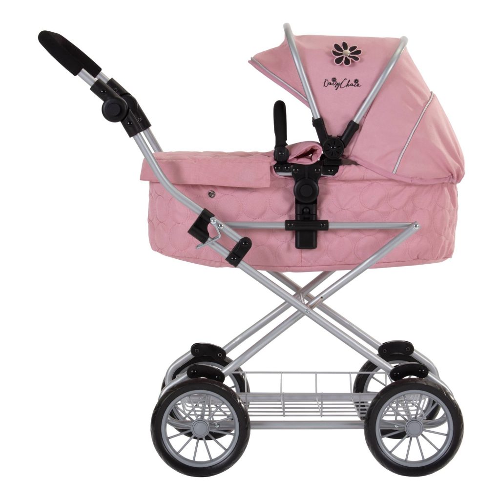 Girls Kids Doll's Pram Stroller Buggy Lightweight Pink Collapsible Pretend Play 