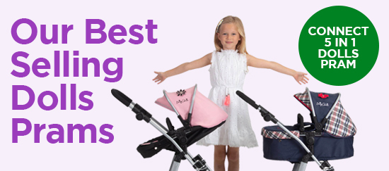 our best selling dolls prams graphic