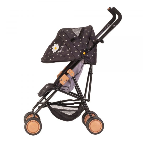 image of the daisy chain zipp max dolls pushchair showing the pram from the side with the hood up