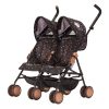 image shows the daisy chain zipp twin max dolls pushchair with the hoods up