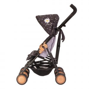 image shows the daisy chain zipp twin max dolls pushchair in limited edition twighlight from the side