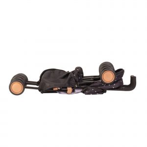 imagw shows daisy chain zipp twin max dolls pushchair in limited edition twighlight in the folded position