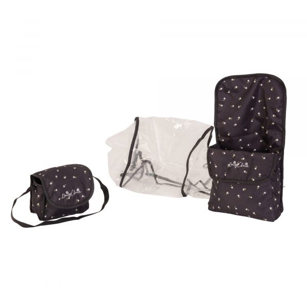 zipp dolls pushchair accessory pack which includes changing bag, cosytoe and raincover