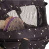 image of a dolls pushchair looking through the hood of the pram to see the doll