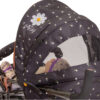 image of the daisy chain zipp max dolls pushchair showing the hood up that has a clear mesh viewing panel