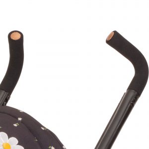image shows a close up of the daisy chain zipp twin max dolls pushchair handles with soft grip