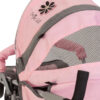 image shows the extendable hood of the daisy chain zipp zenith dolls pushchair in classic pink