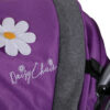 image of the daisy chain little zipp dolls pushchair in lavender showing the white daisy chain logo