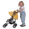 an image of a girl pushing the daisy chain little zipp dolls pushchair in sunflower yellow