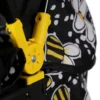 Detail of Daisy Chain Connect Dolls Pram hood showing bumblebee fabric detail and yellow hood adjuster